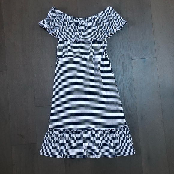 Michael Kors Striped Off the Shoulder Dress - Picture 2 of 6